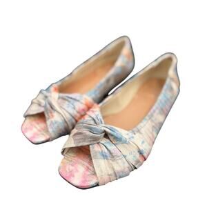 Rococo Vintage Shabby Chic Cottage Romantic Peep Toe Flats 6.5 Fairy Y2K